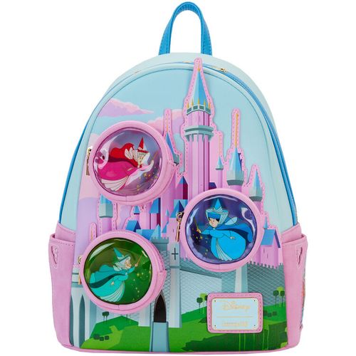 Loungefly Disney Sleeping Beauty Castle Three Good Fairies Stained Glass backpack 26cm slika 1