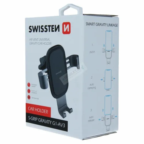 Swissten Auto držač S-GRIP G1-AV3 3,5"-6,5" crna slika 3