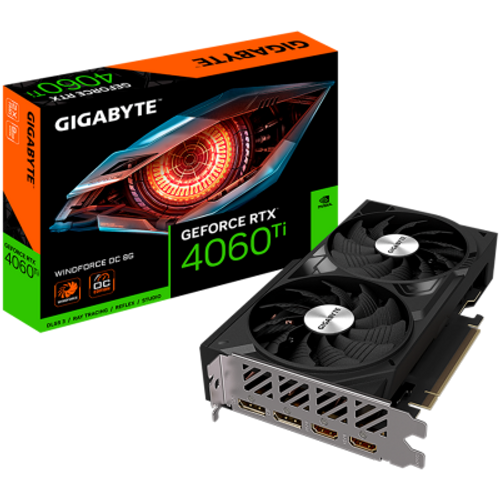 GIGABYTE Video Card NVIDIA GeForce RTX 4060 TI WINDFORCE 8G, GDDR6 8GB/128bit, PCI-E 4.0 x8, 2xHDMI, 2xDP, 1x8-pin, Retail slika 1