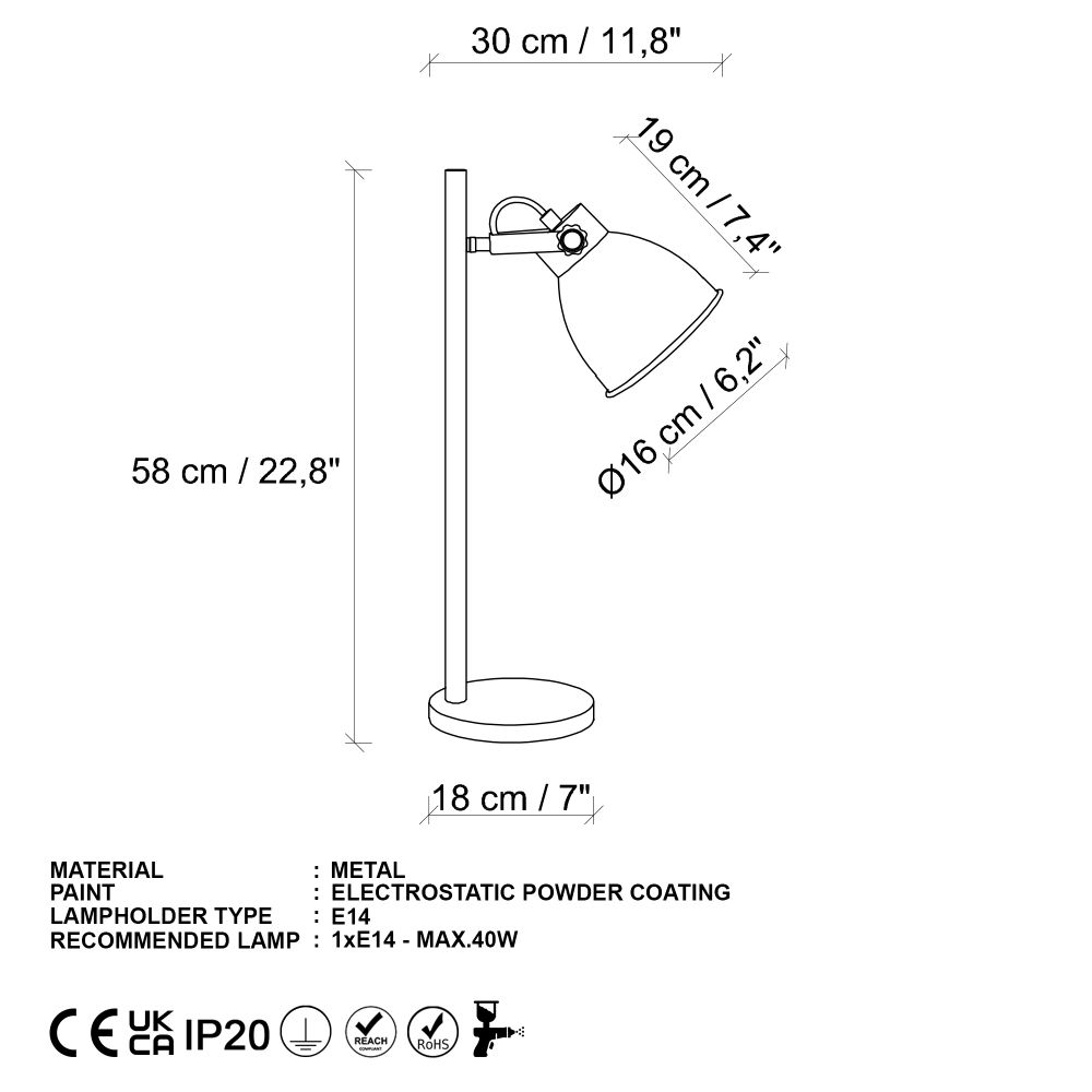 Stolna Lampa Spotkafasi 13790 - Zlatna slika 8