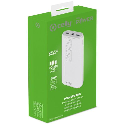 CELLY Powerbank EVO od 20000mAh u BELOJ boji slika 2