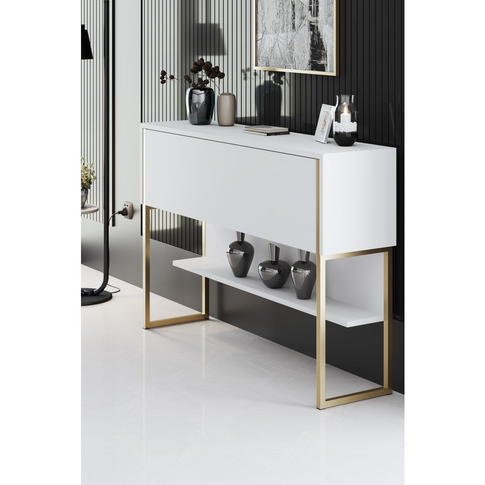 Luxe - Zlatna i Bijela Komoda slika 2