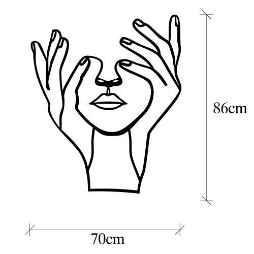 Wallity Metalna zidna dekoracija, Hand Face slika 5