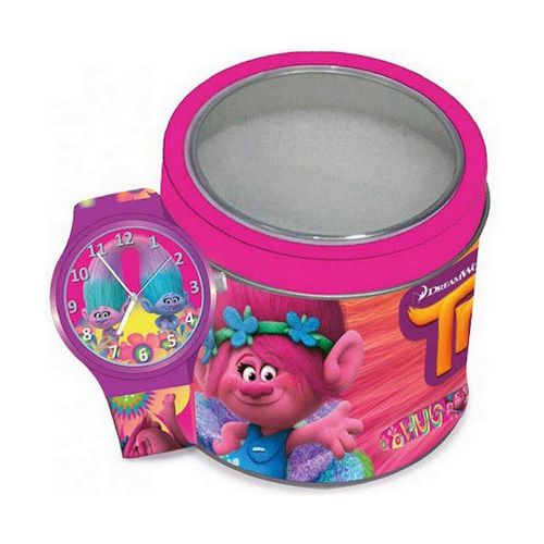 Dječji satovi Cartoon TROLLS - TIN BOX (Ø 33 mm) slika 1