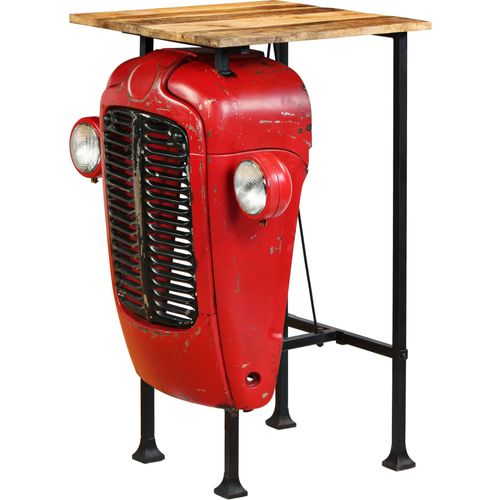 Barski stol u obliku traktora od masivnog drva manga crveni 60 x 60 x 107 cm slika 3
