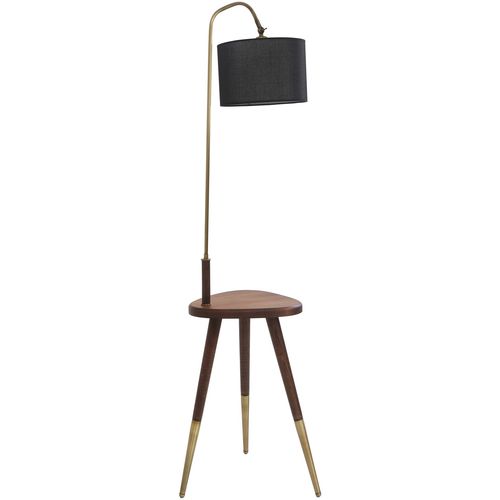 Demet Eskitme Lambader Silindir Hasır Siyah Abajurlu Copper Floor Lamp slika 4