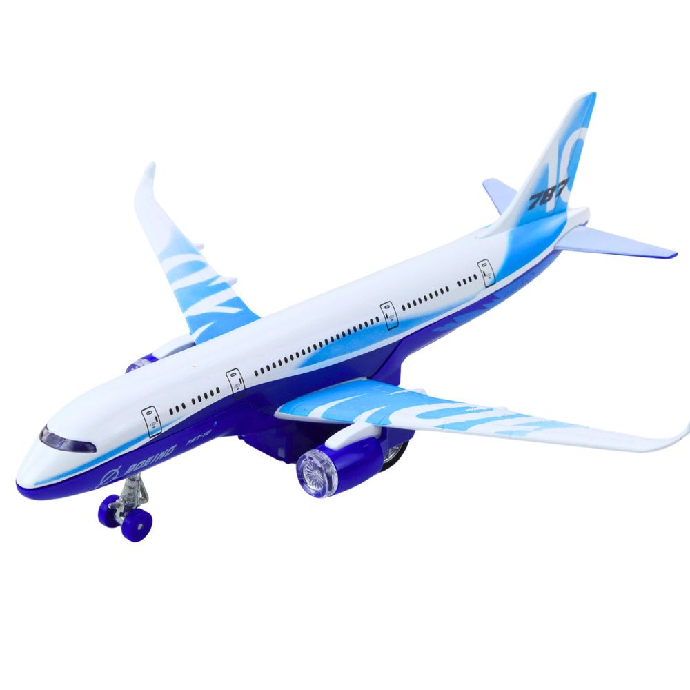 Putnički avion s povlačivim motorom, metalni, svjetla, zvukovi, 23 cm slika 2