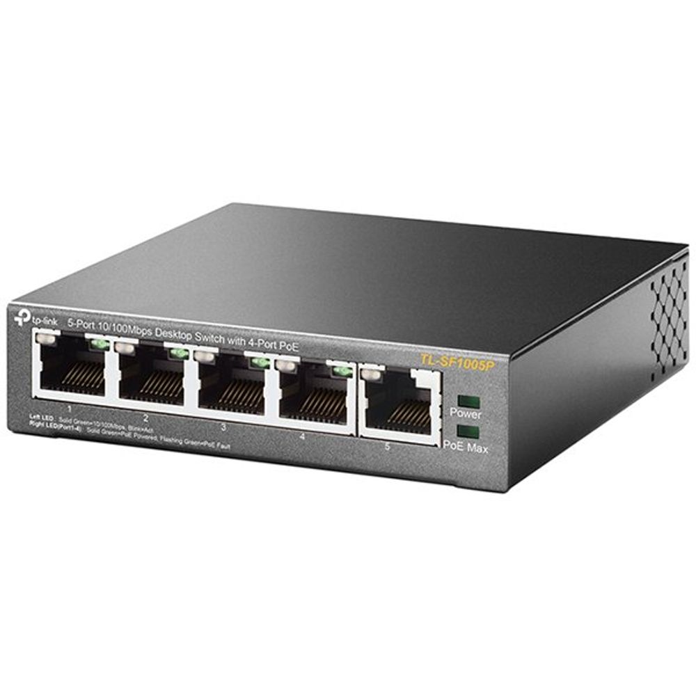 TP-Link TL-SF1005P 5-Port 10/100Mbps Desktop Switch sa 4-Port PoE+ slika 1