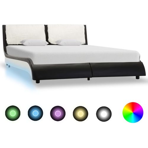 Okvir za krevet od umjetne kože LED crno-bijeli 120 x 200 cm slika 1