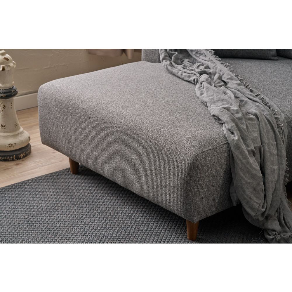Mane Left - Sivi Sivi Kutni Sofa-Krevet slika 3