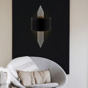 618 - Crna i Srebrna Zidna Lampa