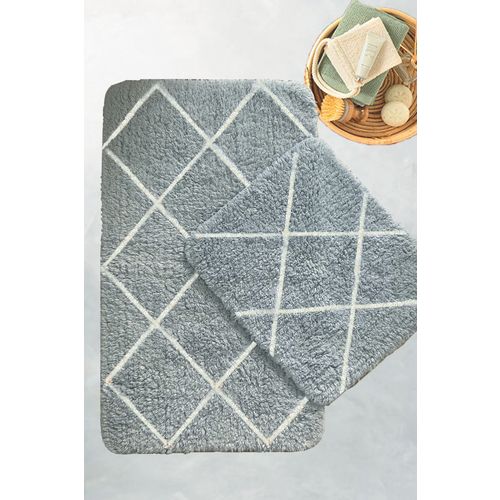 Alinda - Grey Grey Bathmat Set (2 Pieces) slika 1