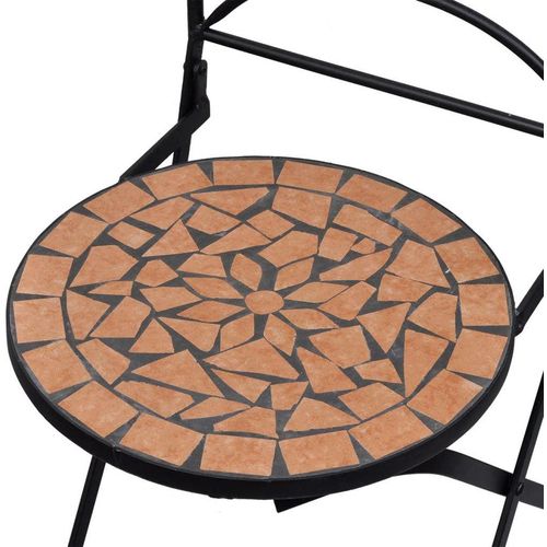 Sklopive bistro stolice 2 kom keramičke terakota slika 4