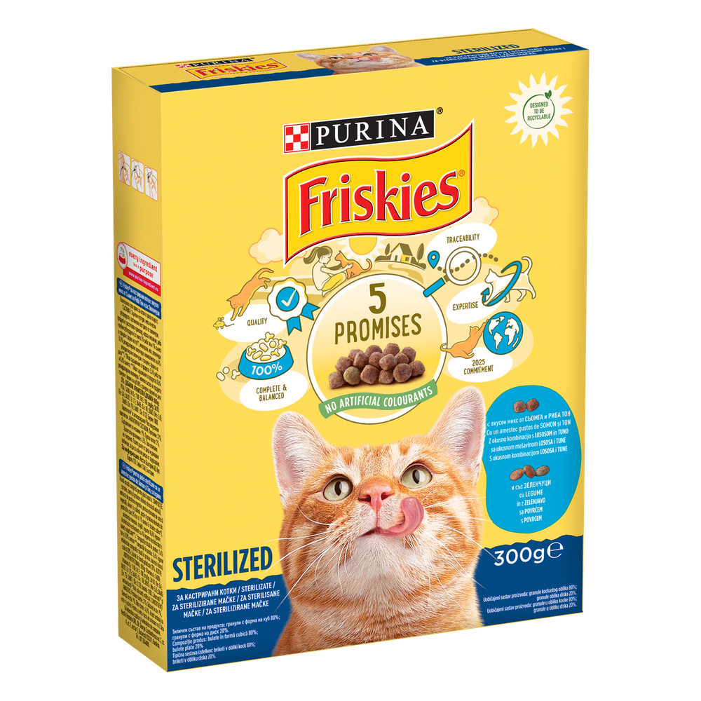 Friskies® Sterilesed, Hrana za mačke losos i tuna, s povrćem, 300g slika 2