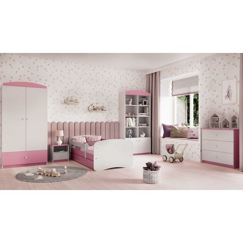 Drveni dječji krevet Perfetto s ladicom - rozi - 180x80 cm slika 2