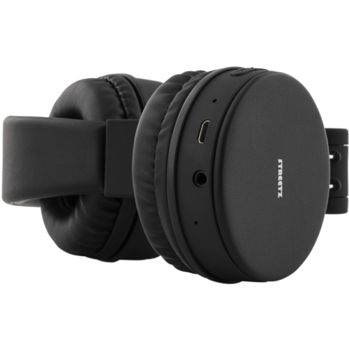 STREETZ Slušalice BT200 Naglavne Sklopive Bluetooth, 3.5 mm utor, CRNE slika 5