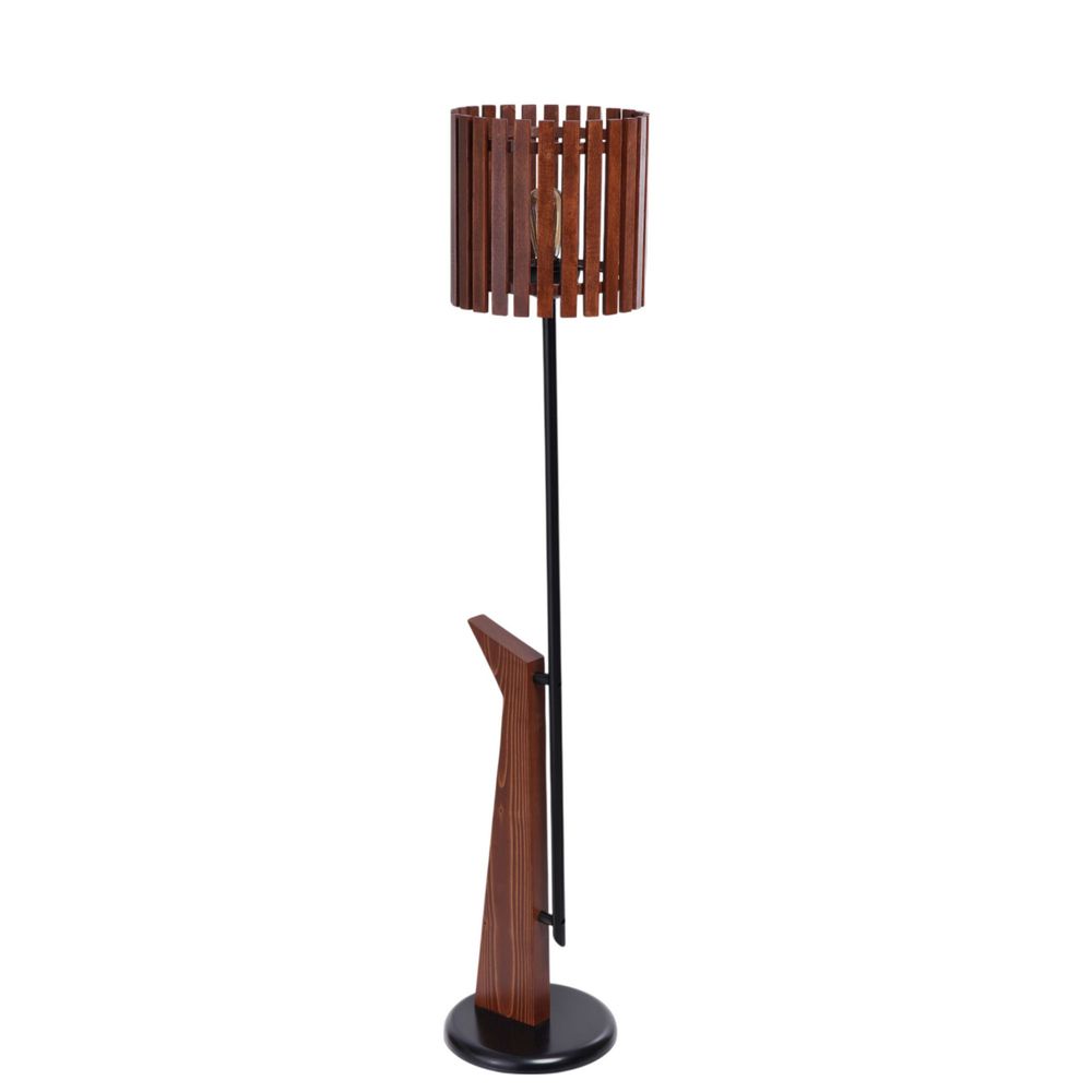Opviq Podna lampa 722, orah, crna slika 2