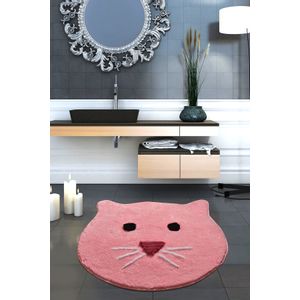 Cat - Candy Pink Multicolor Acrylic Bathmat