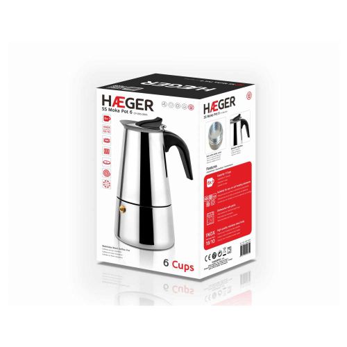 HAEGER CP-06S.001A DŽEZVA ZA ESPRESSO KAFU ČELIK 6 ŠOLJICA 300ML ČELIK slika 2