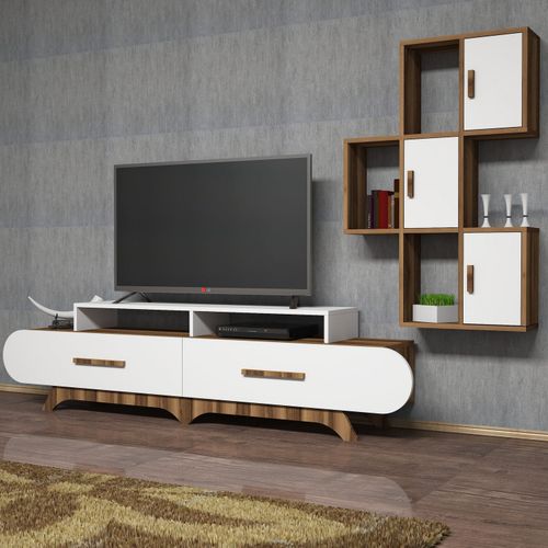 Woody Fashion TV jedinica, Flora S - Walnut, White slika 2