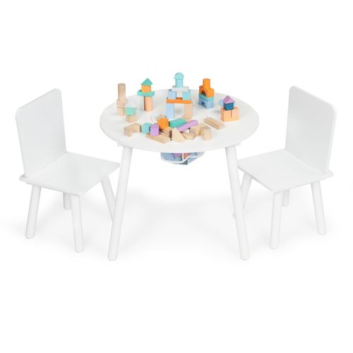 EcoToys WH135 bijeli set dječji stol sa stolicama 2 komada slika 1