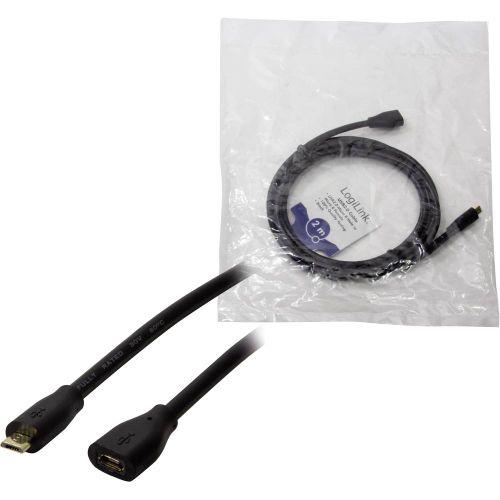 LogiLink USB kabel USB 2.0 USB-Micro-B utikač, USB-Micro-B utičnica 2.00 m crna  CU0123 slika 3