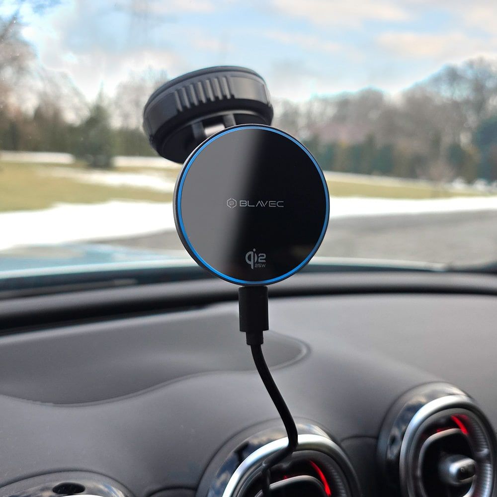 Auto držač Qi2.2 25W MagSafe s indukcijskim punjačem Blavec slika 4