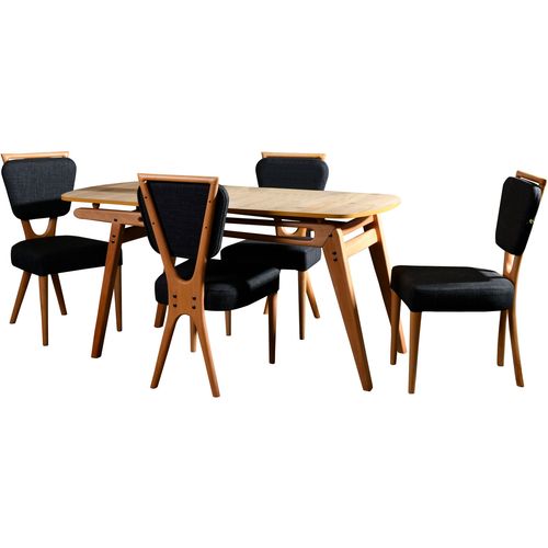 Woody Fashion Set stola i stolica (5 komada), Palace Wooden - Anthracite slika 10