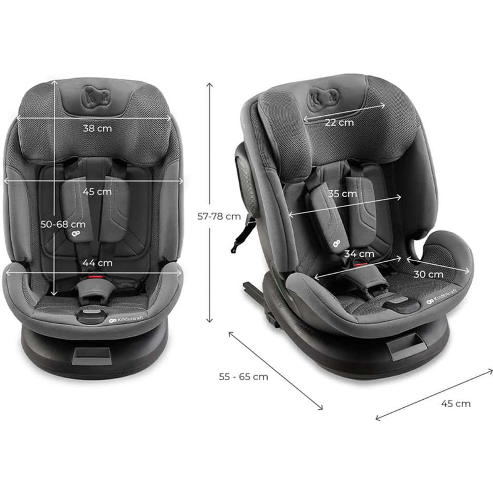 Kinderkraft Rotirajuća autosjedalica Xpedition 3 40-150cm Isofix, Grey slika 12