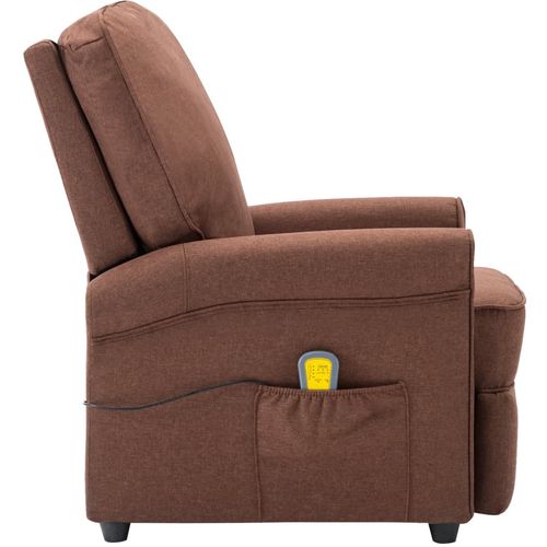 Električna masažna fotelja od tkanine smeđa slika 12