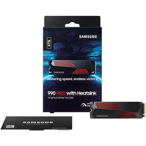 Samsung MZ-V9P4T0CW M.2 NVMe 4TB SSD, 990 PRO, PCIe Gen4.0 x4, Read up to 7450 MB/s, Write up to 6900 MB/s, 2280, w/Heatsink slika 3