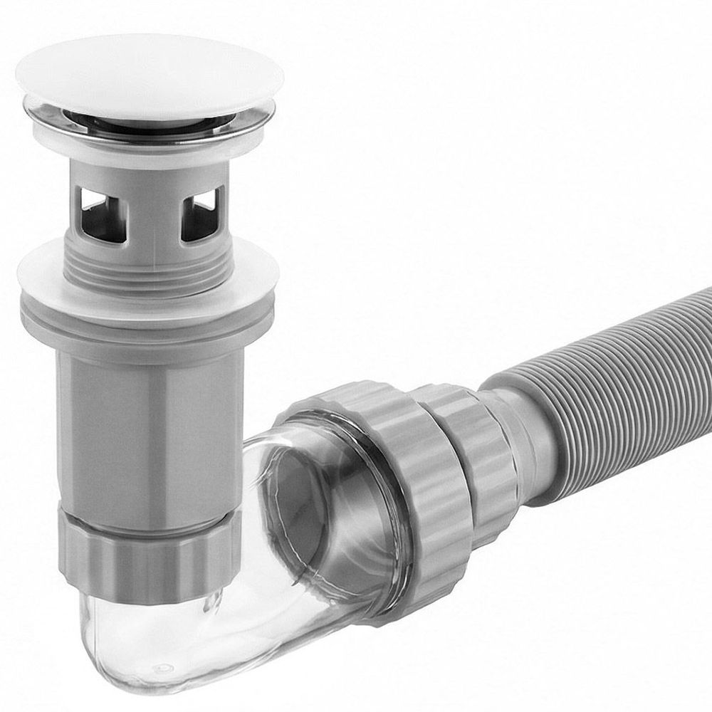 Sifon za umivaonik s click-clack ventilom REA Flow White slika 10