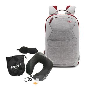 Trailblazer 15.6" Backpack Light Silver O1 + Neck Pillow Grey