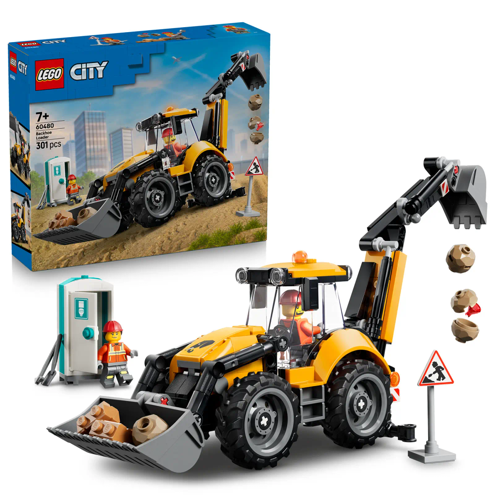 LEGO City 60480 žuti utovarivač s bagerom slika 1