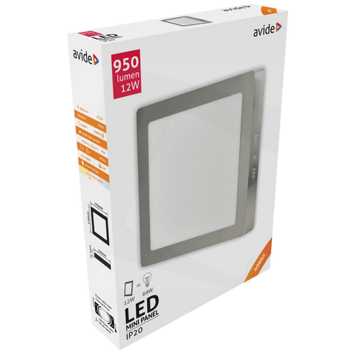 Avide Plafonjera LED, 12W, 950 lm, 4000K, IP20 - ACSMNW-S-12W-ALU-SN slika 2