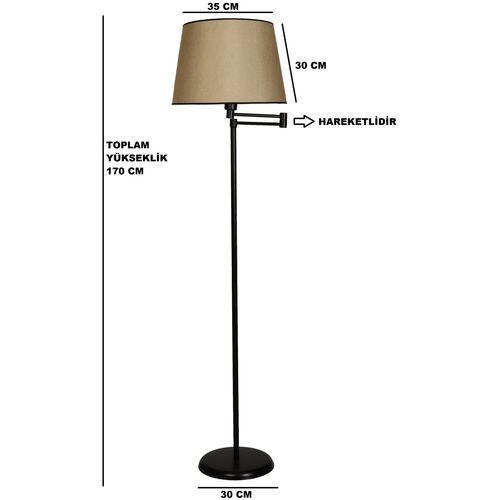 Almina lambader siyah ayak pramit açık hasır abajurlu Beige
Black Floor Lamp slika 3