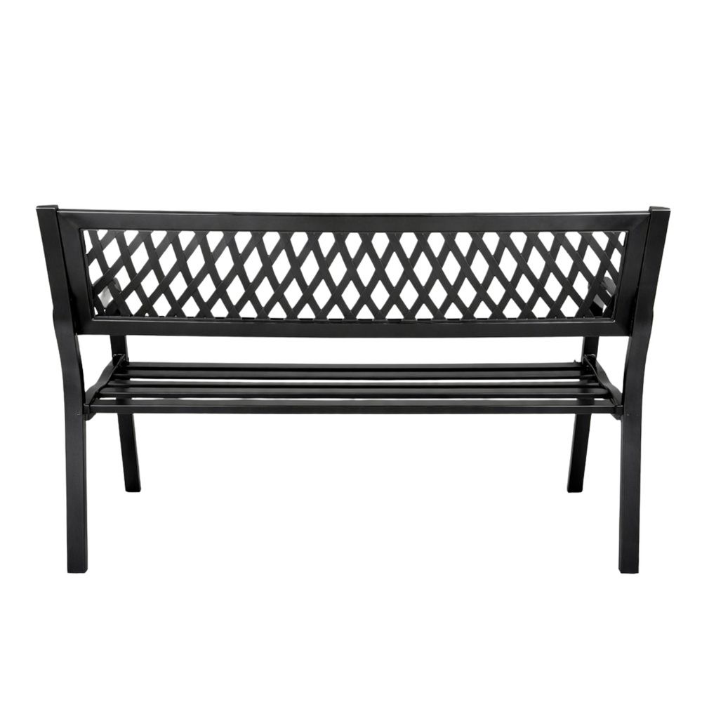 Vrtna klupa za park, terasa, metalna, 2 sjedala, crna, 120 cm slika 6