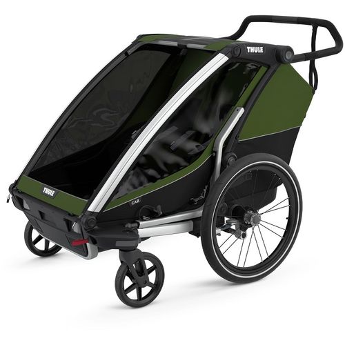 Thule Chariot Cab 2 zelena sportska dječja kolica i prikolica za bicikl za dvoje djece (4u1) slika 3