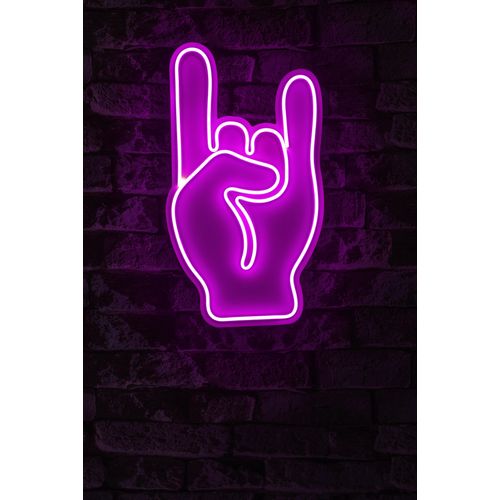 Wallity Ukrasna plastična LED rasvjeta, Rock N Roll Sign - Pink slika 2