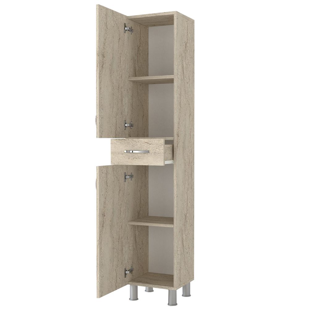 Selin 2 Doors 1 Drawer Travertine Bathroom Cabinet slika 8