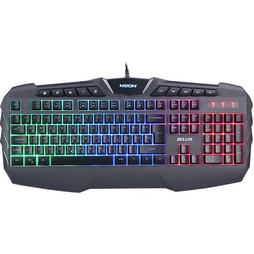 Tipkovnica + miš NEON ZELUS KIT, gaming, žična, backlight, rainbow slika 3