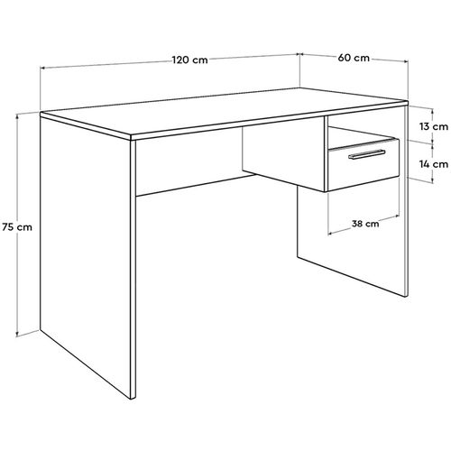 CMS-510-DD-1 White Study Desk slika 9