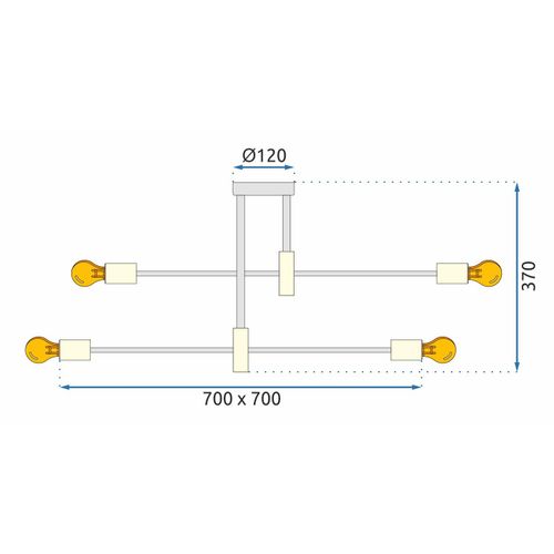 TOOLIGHT STROPNA VISEĆA ZLATNA SVJETILJKA APP733-8C slika 11