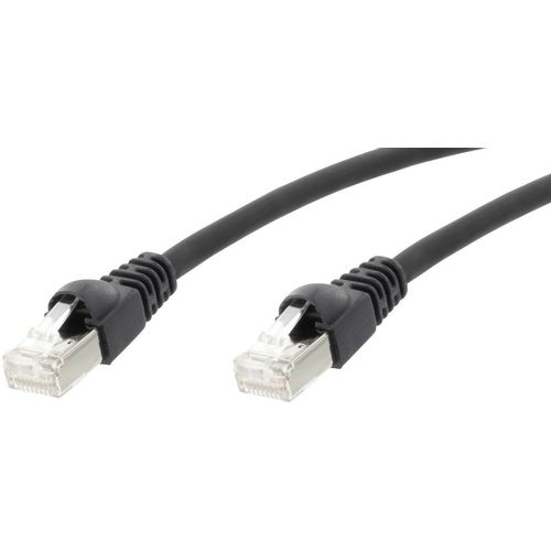 Telegärtner L00001A0089 RJ45 mrežni kabel, Patch kabel cat 6a S/FTP 2.00 m crna vatrostalan, sa zaštitom za nosić, vatrostalan, bez halogena, UL certificiran 1 St. slika 3