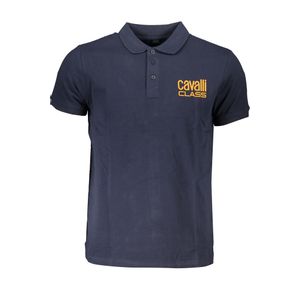 CAVALLI CLASS MEN'S SHORT SLEEVED POLO SHIRT BLUE