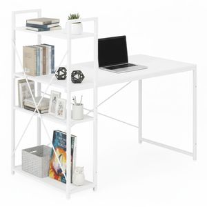 ModernHome uredski stol 120 × 60 cm s policom i 3 police – bijeli