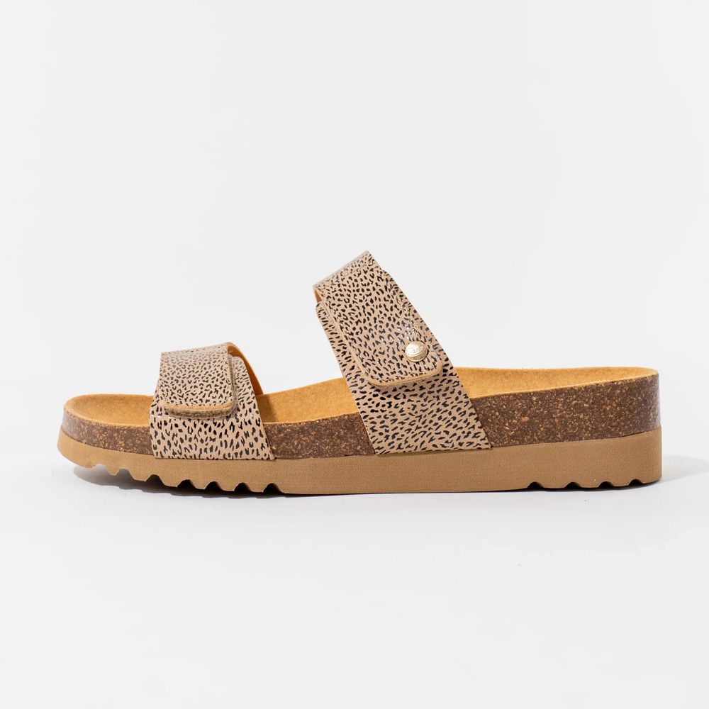 Scholl Sandali Lusaka Donna, Comodi Zoccoli In Tessuto Con Chiusura A Strappo E Tacco 2 Cm, Perfetti Per L'Estate