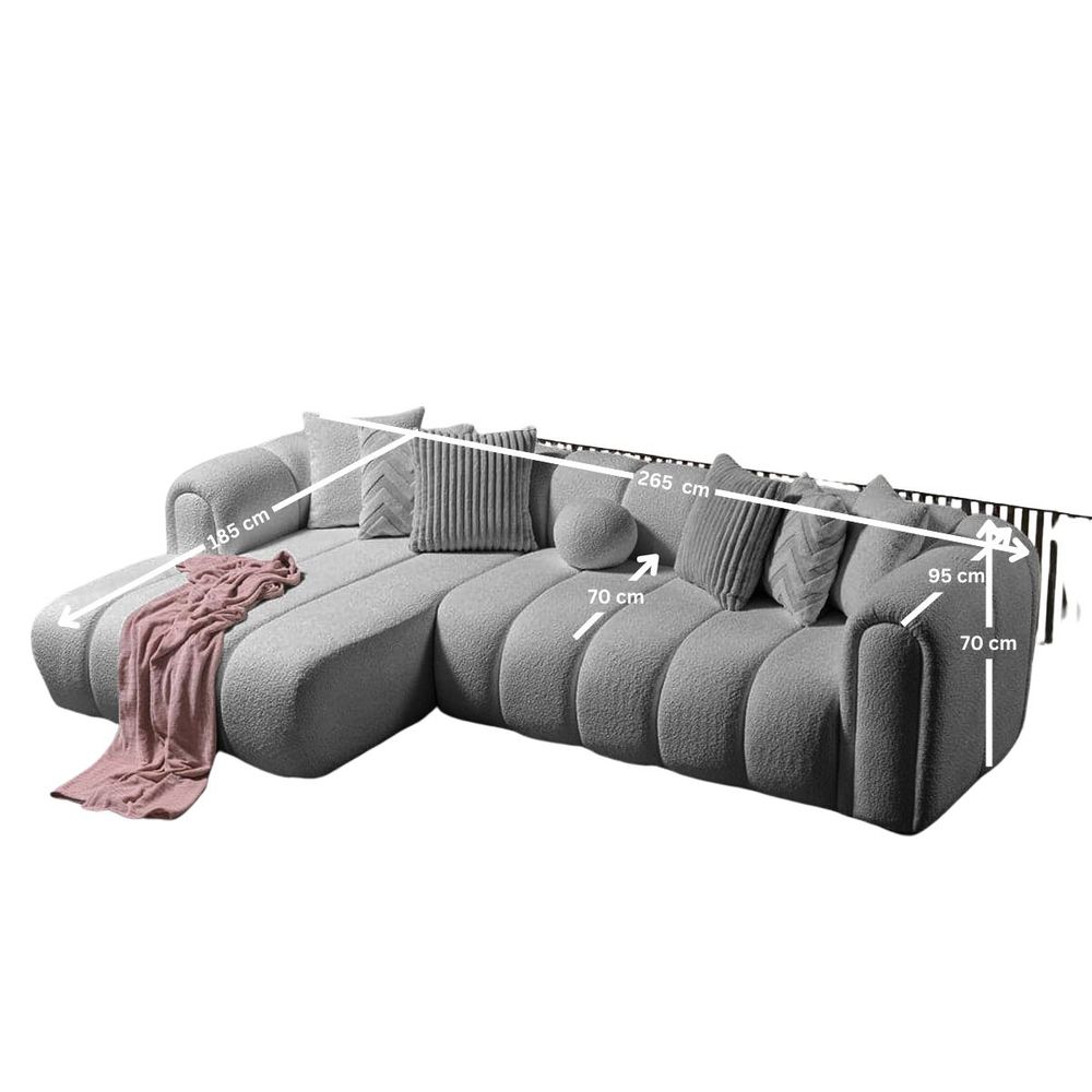 Ugaona Sofa N-Line Left - Siva Boja slika 10