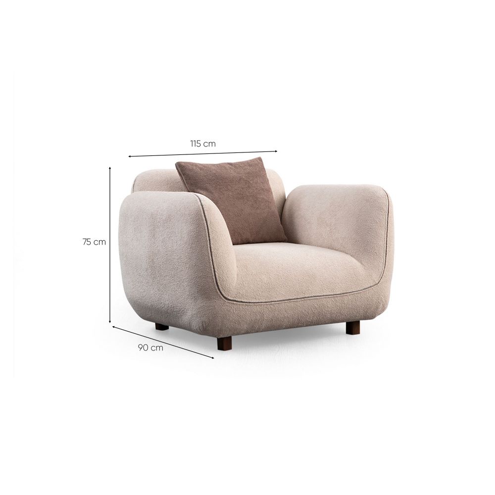 Wing Chair Pavia Bergere - Boja: Krema slika 5
