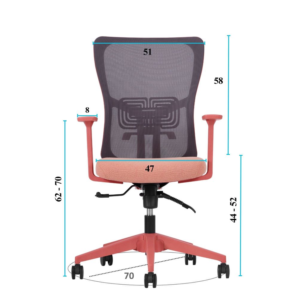 Set kancelarijskih stolica Lumbar 108 - boja / nijanse lososa (2 komada) slika 10